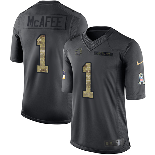 Youth Limited Pat McAfee Nike Jersey Black - #1 2016 Salute to Service NFL Indianapolis Colts